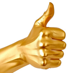 Golden hand with thumb up - Isolated, no background