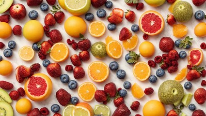 A Colorful Table Filled With Fresh Fruits and Vegetables
