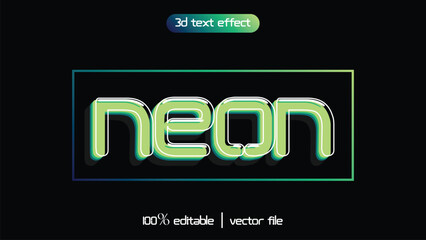 Neon light glow style editable text effect template. Editable text font effect neon theme.