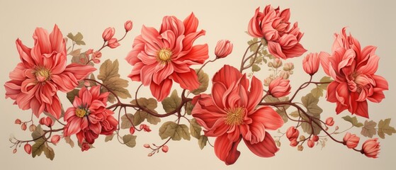 Botanical illustration of a rare flower