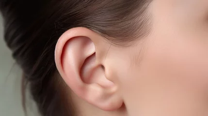 Foto op Aluminium Close-up of the ear. A woman's ear © vladico