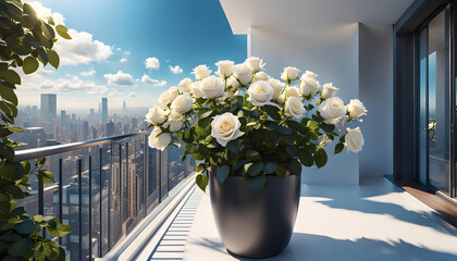 Beautiful Flowers on the Balcony