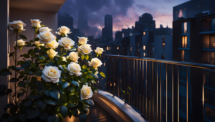 Beautiful Flowers on the Balcony