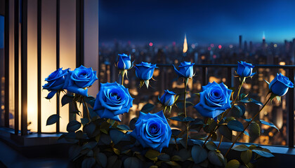 Beautiful Flowers on the Balcony in the big city