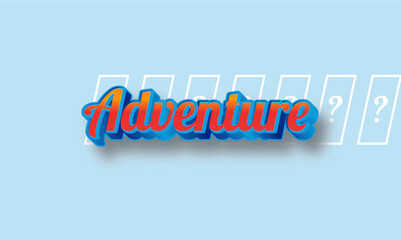 adventure 3d style text effect design template