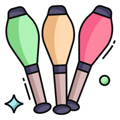 A beautiful design icon of juggling pins