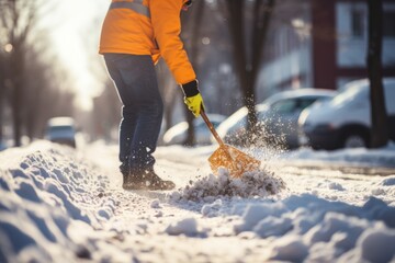 City service cleaning snow winter