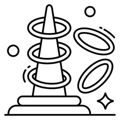 Creative design icon of ring toss