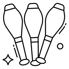 A beautiful design icon of juggling pins