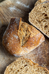 Dark wheat loaf of bread