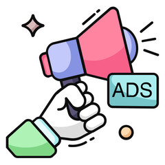 A premium download icon of marketing 