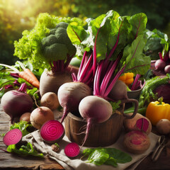 Farm-Fresh Beet Roots Nature's Nutritious Gems. ai generative