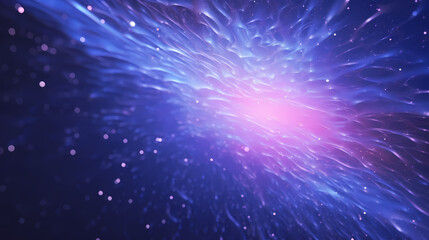 Colorful shiny blue and pink particles. Abstract holiday background. Fantastic light effect. Digital fractal art. 3d rendering.