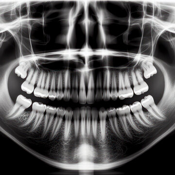 panoramic x-ray photo of teeth. ai generative