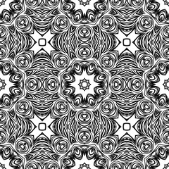 Elegant vintage seamless pattern with scrolls and curls. For print, textile