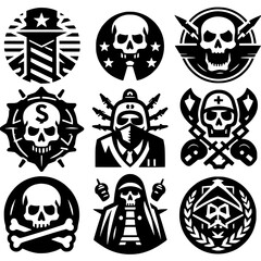 Set icon logo skull