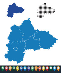 Obraz premium Set maps of Panevėžys County