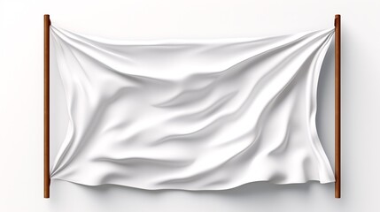 A white, empty banner template on a white backdrop.