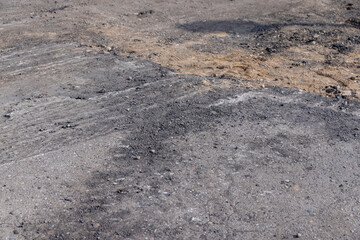 restoration of new asphalt on the highway