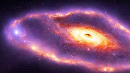 Beautiful illustration of space with spiral galaxy