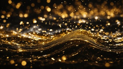 A Blurry Image of a Wave in Gold - obrazy, fototapety, plakaty