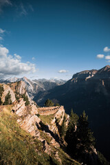 Fototapeta premium Landscape of the viewpoints of Ordesa at dawn, a sunny day in September
