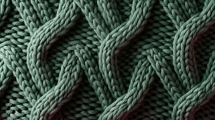 Green Knitted Wool Closeup Background. Knitted Texture. Knit Fabric Texture, Wool Knitted pattern - obrazy, fototapety, plakaty