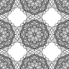 Abstract seamless pattern of black and white color for wallpapers and background.