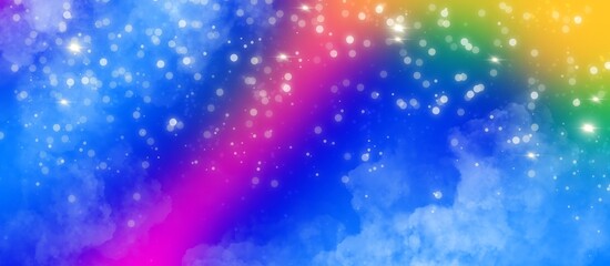 abstract blur gradient colorful with stars and bokeh background