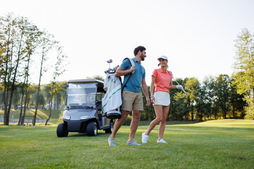Scenic Golf Course with Active Young Couple