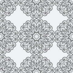 Elegant vintage seamless pattern with scrolls and curls. For print, textile