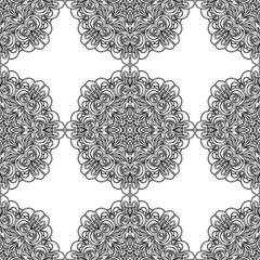 Halftone monochrome floral texture background. Abstract vintage black and white vector illustration Texture