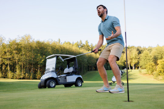 Disappointed Golfer Nearing Finish Line