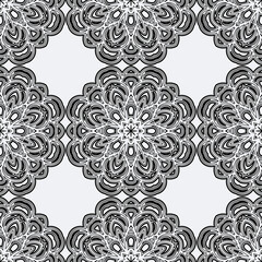 Classic seamless vector white pattern. Damask orient ornament. Classic vintage background.