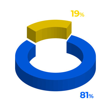 19 81 3d donut pie chart illustration eps vector