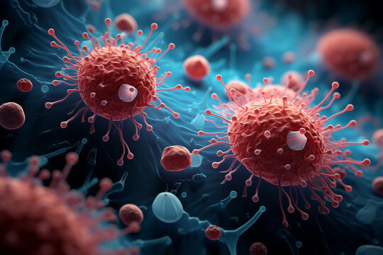 Close-up pictures of viruses that cause various diseases.