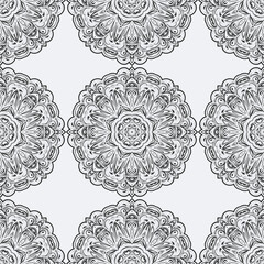 Classic seamless vector white pattern. Damask orient ornament. Classic vintage background.