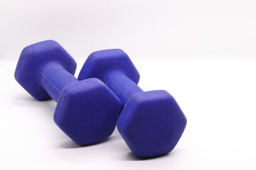Close-up of dumbbells for physical