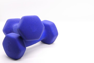 Close-up of dumbbells for physical