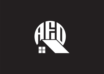 Real Estate Letter ADF Monogram Vector Logo.Home Or Building Shape ADF Logo