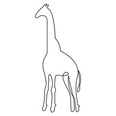 Giraffe continuous one line hand drawing animal symbol and outline vector icon illustration 
