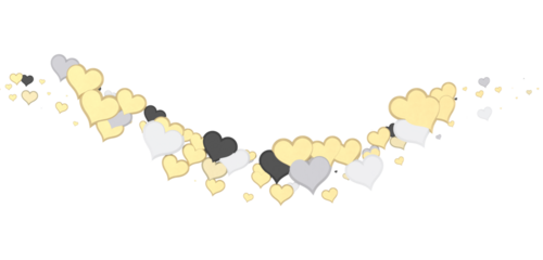 Falling red and pink hearts isolated on transparent background. Valentine’s day design