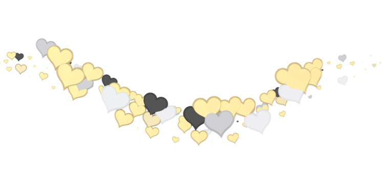 Falling red and pink hearts isolated on transparent background. Valentine’s day design - Powered by Adobe