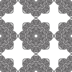 Ornament in ethnic style. Seamless pattern with abstract shapes. Repeat design for fashion, textile design