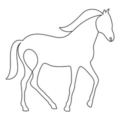 Horse symbol continuous single line hand drawing animal and outline vector minimalist design