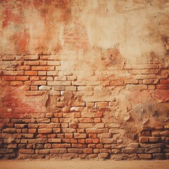 Old brick wall background texture orange color