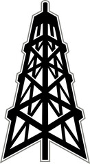 graphic silhouette design of an oil derrick or rig
