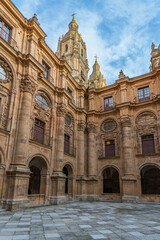 Fototapeta premium Cloister of the Pontifical University of Salamanca at dusk.