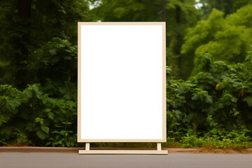 Foliage Framed: Transparent Billboard Mockup Enveloped by City Trees and Greenery