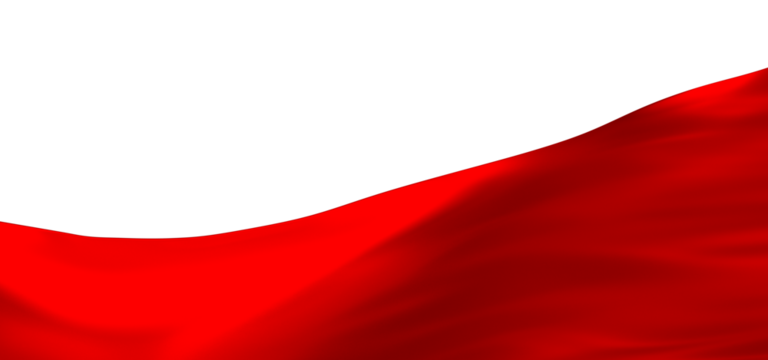 3d render of abstract red cloth falling.